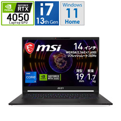 MSI Stealth-14Studio-A13VE-569JP ゲーミングノートパソコン Stealth 14 Studio A13V ブラック&ホワイト