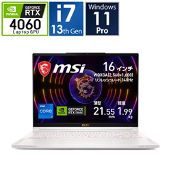 MSI Stealth-16Studio-A13VF-759JP ゲーミングノートパソコン Stealth 16 Studio A13V ホワイト