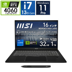 MSI Summit-E16Flip-A13VFT-306JP ゲーミングノートパソコン Summit E16 Flip A13V インクブラック