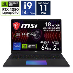 MSI Titan-18-HX-A14VHG-4103JP ゲーミングノートパソコン Wi-Fi 7対応 Titan 18 HX A14V(RTX 4080) コアブラック