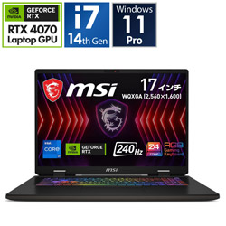 MSI Sword-17-HX-B14VGKG-4650JP ゲーミングノートパソコン Sword 17 HX B14V(RTX 4070) コスモスグレイ