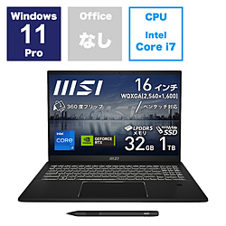 MSI ノートパソコン Summit E16 Flip A13V インクブラック Summit-E16Flip-A13VFT-4089JP [16.0型 /Windows11 Pro /intel Core i7 /メモリ:32GB /SSD:1TB /無し /日本語版キーボード /2024年1月モデル]