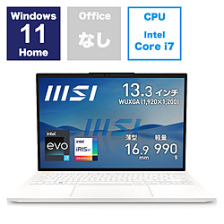MSI ノートパソコン Prestige 13 Evo A12M マットホワイト Prestige-13Evo-A12M-4749JP [13.3型 /Windows11 Home /intel Core i7 /メモリ:32GB /SSD:1TB /無し /日本語版キーボード /2024年2月モデル]
