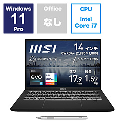 MSI ノートパソコン 「Summit E14 Flip Evo A13M」Summit-E14FlipEvo-A13MT-4209JP インクブラック [14.0型 /Windows11 Pro /intel Core i7 /メモリ:16GB /SSD:1TB /無し /日本語版キーボード /2024年4月モデル]