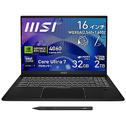 MSI ノートパソコン Summit E16 AI Studio A1V インクブラック Summit-E16-AI-Studio-A1VFTG-2020JP