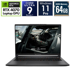 MSI Stealth-16-MercedesAMG-A1VGG-063JP ゲーミングノートパソコン [豪華特典] Stealth 16 Mercedes-AMG Motorsport A1V(RTX 4070) セレナイトグレー