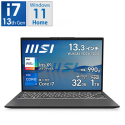 MSI ノートパソコン Prestige 13 Evo A13M ステラグレイ Prestige-13-A13M-5010JP [13.3型 /Windows11 Home /intel Core i7 /メモリ:32GB /SSD:1TB /無し /日本語版キーボード /2024年11月モデル]