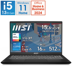 MSI ノートパソコン Modern 15 B13M クラシックブラック Modern-15-B13M-5229JP