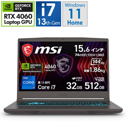 MSI Thin-15-B13VF-4060JP ゲーミングノートパソコン Thin 15 B13V(RTX 4060) コスモスグレイ
