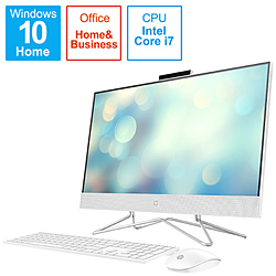 HP 180Q3AA-AAAB デスクトップパソコン HP All-in-One 24-df0043jp-OHB ピュアホワイト [23.8型 /intel Core i7 /メモリ:16GB /HDD:2TB /SSD:256GB /2020年11月モデル]