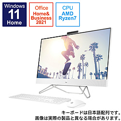 HP 613V7PA-AAAL デスクトップパソコン HP 27-cb0000 AiO スターリーホワイト [27型 /AMD Ryzen7 /メモリ:16GB /HDD:2TB /SSD:512GB /2022年10月モデル]
