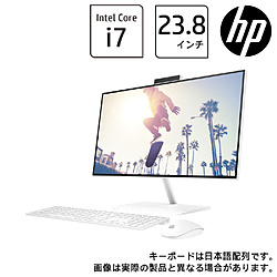 HP 6K5C4PA-AAAA デスクトップパソコン HP 24-ck0000 AiO スターリーホワイト [23.8型 /Windows11 Home /intel Core i7 /メモリ:16GB /HDD:2TB /SSD:512GB /無し /2022年11月モデル]