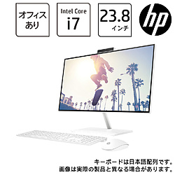 HP 6K5C4PA-AAAC デスクトップパソコン HP 24-ck0000 AiO スターリーホワイト [23.8型 /intel Core i7 /メモリ:16GB /HDD:2TB /SSD:512GB /2022年11月モデル]