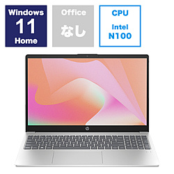 HP ノートパソコン HP 15-fd0000 ナチュラルシルバー 88U18PA-AAAA [15.6型 /Windows11 Home /intel N100 /メモリ:8GB /SSD:256GB /無し /日本語版キーボード /2024年4月モデル]
