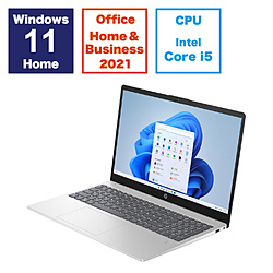 HP ノートパソコン HP 15 ナチュラルシルバー 9H007PA-AAAB [15.6型 /Windows11 Home /intel Core i5 /メモリ:8GB /SSD:256GB /Office Home and Business /日本語版キーボード /2024年1月モデル]