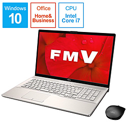 FUJITSU ノートパソコン LIFEBOOK NH90/D2 シャンパンゴールド FMVN90D2G [17.3型 /Windows10 Home /intel Core i7 /Office HomeandBusiness /メモリ:8GB /HDD:1TB /SSD:256GB /2019年夏モデル]
