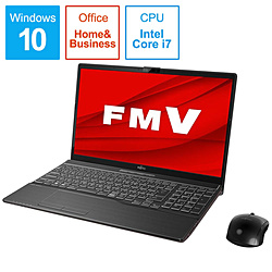 FUJITSU ノートパソコン LIFEBOOKAH77/D3 ブライトブラック FMVA77D3B [15.6型 /Windows10 Home /intel Core i7 /メモリ:8GB /HDD:1TB /SSD:256GB /Office HomeandBusiness /2019年10月モデル]