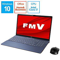 FUJITSU ノートパソコン FMV LIFEBOOK AH77/D3 メタリックブルー FMVA77D3L [15.6型 /Windows10 Home /intel Core i7 /Office HomeandBusiness /メモリ:8GB /HDD:1TB /SSD:256GB /2019年10月モデル]