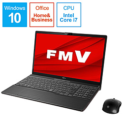 FUJITSU ノートパソコン FMV LIFEBOOK AH53/D3 ブライトブラック FMVA53D3B [15.6型 /Windows10 Home /intel Core i7 /Office HomeandBusiness /メモリ:8GB /SSD:512GB /2019年10月モデル]
