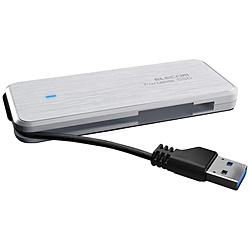 ELECOM ESD-EC0960GWHR 外付けSSD USB-A接続 ケーブル収納型 ホワイト