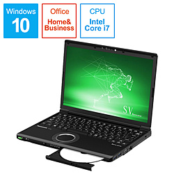 Panasonic ノートパソコン Let’s note(レッツノート)SV8シリーズ【LTE対応モデル】 ブラック CF-SV8LFNQR [12.1型 /Windows10 Pro /intel Core i7 /Office HomeandBusiness /メモリ:8GB /SSD:512GB /2019年夏モデル]