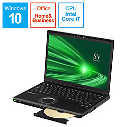 Panasonic ノートパソコン レッツノートSVシリーズ ブラック CF-SV9EDUQR [12.1型 /Windows10 Pro /intel Core i7 /メモリ:8GB /SSD:256GB /Office HomeandBusiness /2020年10月モデル]