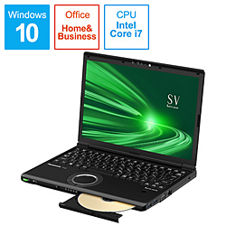 Panasonic ノートパソコン レッツノートSVシリーズ ブラック CF-SV9KDUQR [12.1型 /Windows10 Pro /intel Core i7 /メモリ:8GB /SSD:256GB /Office HomeandBusiness /2020年6月モデル]