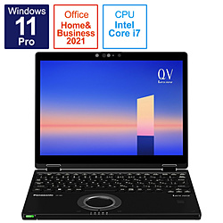 Panasonic ノートパソコン レッツノート QVシリーズ(LTE) ブラック CF-QV1MFNCR [12.0型 /Windows11 Pro /intel Core i7 /メモリ:16GB /SSD:512GB /Office HomeandBusiness /2022年春モデル]