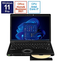 Panasonic ノートパソコン レッツノート SVシリーズ ブラック CF-SV2DDUCR [12.1型 /Windows11 Pro /intel Core i7 /メモリ:16GB /SSD:512GB /Office HomeandBusiness /日本語版キーボード /2022年6月モデル]