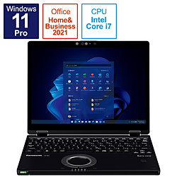 Panasonic ノートパソコン レッツノート QVシリーズ(LTE) ブラック CF-QV1DFNCR [12.0型 /Windows11 Pro /intel Core i7 /メモリ:16GB /SSD:512GB /Office HomeandBusiness /日本語版キーボード /2022年6月モデル]