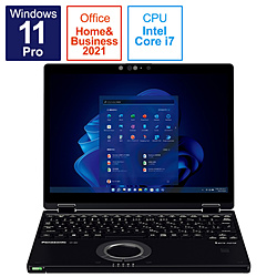 Panasonic ノートパソコン レッツノート QV(LTE/タッチパネル) ブラック CF-QV1CFNCR [12.0型 /Windows11 Pro /intel Core i7 /メモリ:16GB /SSD:512GB /Office Home and Business /日本語版キーボード /2022年秋冬モデル]