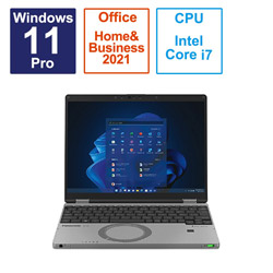 Panasonic ノートパソコン レッツノート QR(LTE/タッチパネル) ブラック CF-QR4BFPCR [12.4型 /Windows11 Pro /intel Core i7 /メモリ:16GB /SSD:512GB /Office Home and Business /日本語版キーボード /2023年6月モデル]
