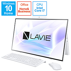 NEC PC-HA970RAW デスクトップパソコン LAVIE Home All-in-one(HA970/RA ダブルチューナ搭載) ファインホワイト [27型 /intel Core i7 /メモリ:8GB /HDD:3TB /SSD:256GB /2020年春モデル]