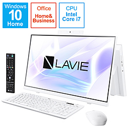 NEC PC-HA770RAW デスクトップパソコン LAVIE Home All-in-one(HA770/RA ダブルチューナ搭載) ファインホワイト [23.8型 /intel Core i7 /メモリ:8GB /HDD:3TB /SSD:256GB /2020年春モデル]