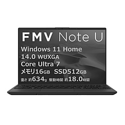 FUJITSU ノートパソコン FMV Note Uシリーズ UX-K3 ピクトブラック FMVUXSK3BA