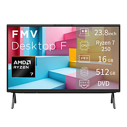 FUJITSU FMVF75L1BA モニター一体型デスクトップPC FMV Desktop F F75-L1 ブラック [23.8型 /Windows11 Home /AMD Ryzen7 /メモリ:16GB /SSD:512GB /Microsoft 365 Personal /2026年1月モデル]