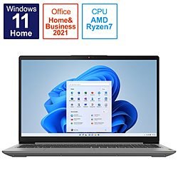 Lenovo ノートパソコン IdeaPad Slim 370 アークティックグレー 82RN005DJP [15.6型 /Windows11 Home /AMD Ryzen 7 /メモリ:8GB /SSD:512GB /Office HomeandBusiness /日本語版キーボード /2022年6月モデル]
