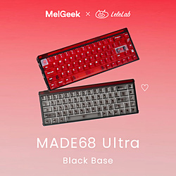 MelGeek x LeleLab MADE68 Ultra(英語配列) Black Base + Extra Red Keycap set MADE68U-RL-0204-LLZ