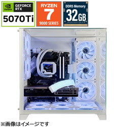 RBST-R79700X-5070Ti16-WH Rabbit0 Studio Ryzen 7 9700X RTX5070 Ti 16GB ホワイトモデル Rabbit0 Studio [Windows11 Home /AMD Ryzen7 /メモリ:32GB]