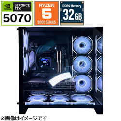 RBST-R59600X-507012-BK Rabbit0 Studio Ryzen 5 9600X RTX5070 12GB ブラックモデル Rabbit0 Studio [Windows11 Home /AMD Ryzen5 /メモリ:32GB /SSD:1TB]