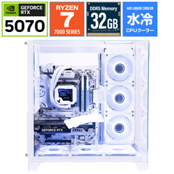 Rabbit0 Studio RBST-7800X3D-5070WH ゲーミングデスクトップパソコン (RTX 5070 ) ホワイト [Windows11 Home /AMD Ryzen7 /メモリ:32GB /SSD:1TB /Officeソフト無し]