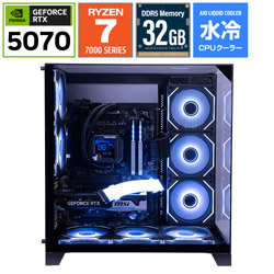 Rabbit0 Studio RBST-7800X3D-5070BK ゲーミングデスクトップパソコン (RTX 5070 ) ブラック [Windows11 Home /AMD Ryzen7 /メモリ:32GB /SSD:1TB /Officeソフト無し]
