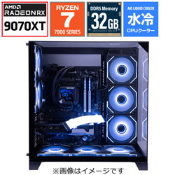 Rabbit0 Studio RBST-7800X3D-5070BK ゲーミングデスクトップパソコン (RX 9070 XT) ブラック [Windows11 Home /AMD Ryzen7 /メモリ:32GB /SSD:1TB /Officeソフト無し]