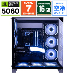 Rabbit0 Studio RBST-5700X-5060BK ゲーミングデスクトップパソコン (RTX 5060) ブラック [Windows11 Home /AMD Ryzen7 /メモリ:16GB /SSD:1TB /Officeソフト無し]
