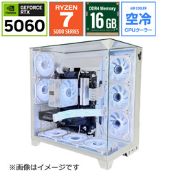 Rabbit0 Studio RBST-7800X3D-9070WH ゲーミングデスクトップパソコン (RTX 5060) ホワイト [Windows11 Home /AMD Ryzen7 /メモリ:16GB /SSD:1TB /Officeソフト無し]