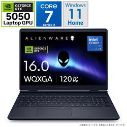 DELL NA66-FNC ゲーミングノートパソコン Alienware 16 Aurora(RTX 5050) インターステラー インディゴ [16.0型 /Windows11 Home /intel Core 7 /メモリ:16GB /SSD:1TB /Officeソフトなし /日本語版キーボード]