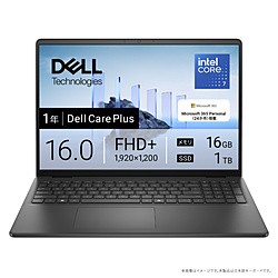 DELL ノートパソコン Dell 16(DC16250) カーボンブラック ND76-FWM3BC [16.0型 /Windows11 Home /intel Core 7 /メモリ:16GB /SSD:1TB /M365 (24か月) or Office 選択可能 /日本語版キーボード /2025年秋冬モデル]