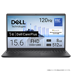 DELL ノートパソコン Dell 15(DC15250 v2) カーボンブラック ND25-GHM3BC [15.6型 /Windows11 Home /intel Core 3 /メモリ:8GB /SSD:512GB /M365 (24か月) or Office 選択可能 /日本語版キーボード /2026年春モデル]