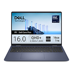 DELL ノートパソコン Dell 16 Plus 2-in-1(DB06250) ミッドナイトブルー CCL76P-FWC [Copilot+ PC /16.0型 /Windows11 Home /intel Core Ultra 7 /メモリ:16GB /SSD:1TB /無し /日本語版キーボード /2025年春モデル]