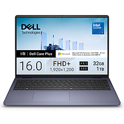DELL ノートパソコン Dell 16(DC16251) ミッドナイトブルー ND86-GNM3MC [16.0型 /Windows11 Home /intel Core 7 /メモリ:32GB /SSD:1TB /M365 (24か月) or Office 選択可能 /日本語版キーボード /2026年春モデル]
